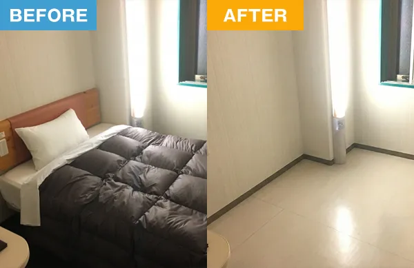 室内に残された家具・家電の撤去写真